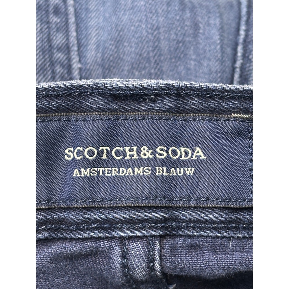 Scotch & Soda Amsterdams Blauw True Blue Jeans Mens 32x34 Dark Wash Button Fly - Picture 5 of 16